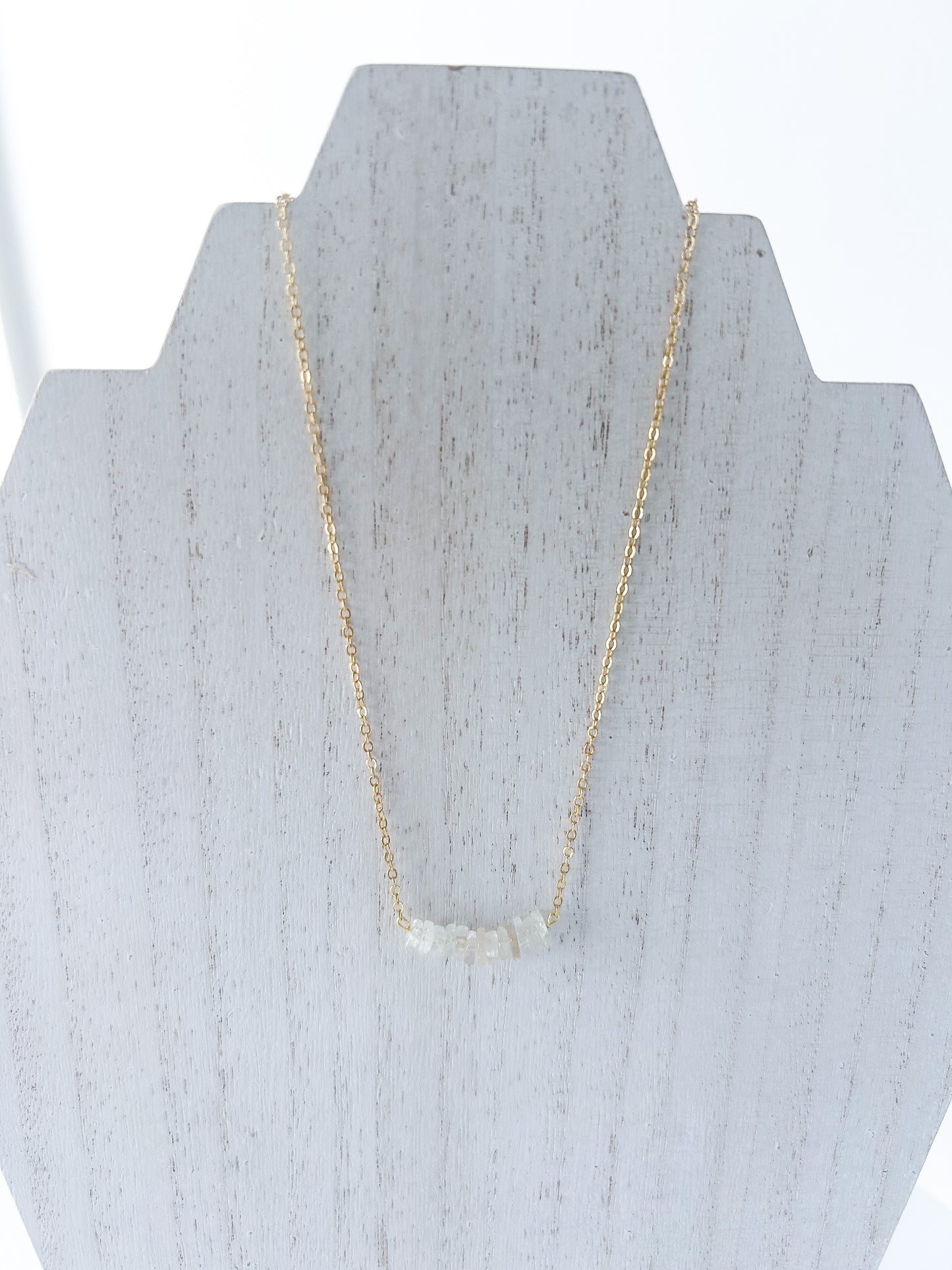 Crystal Bar and Gold Necklace