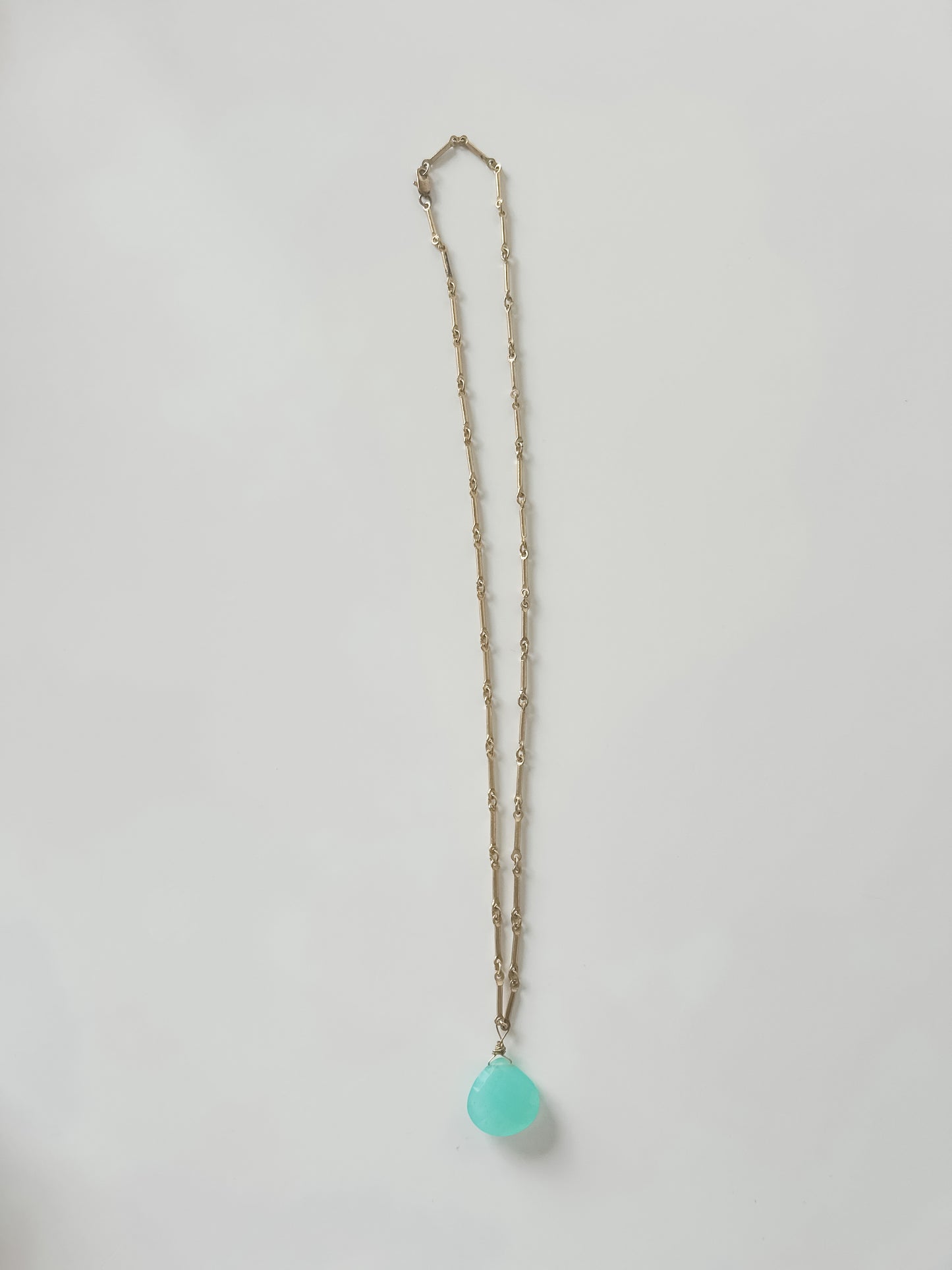 Aqua Chalcedony and Gold Necklace