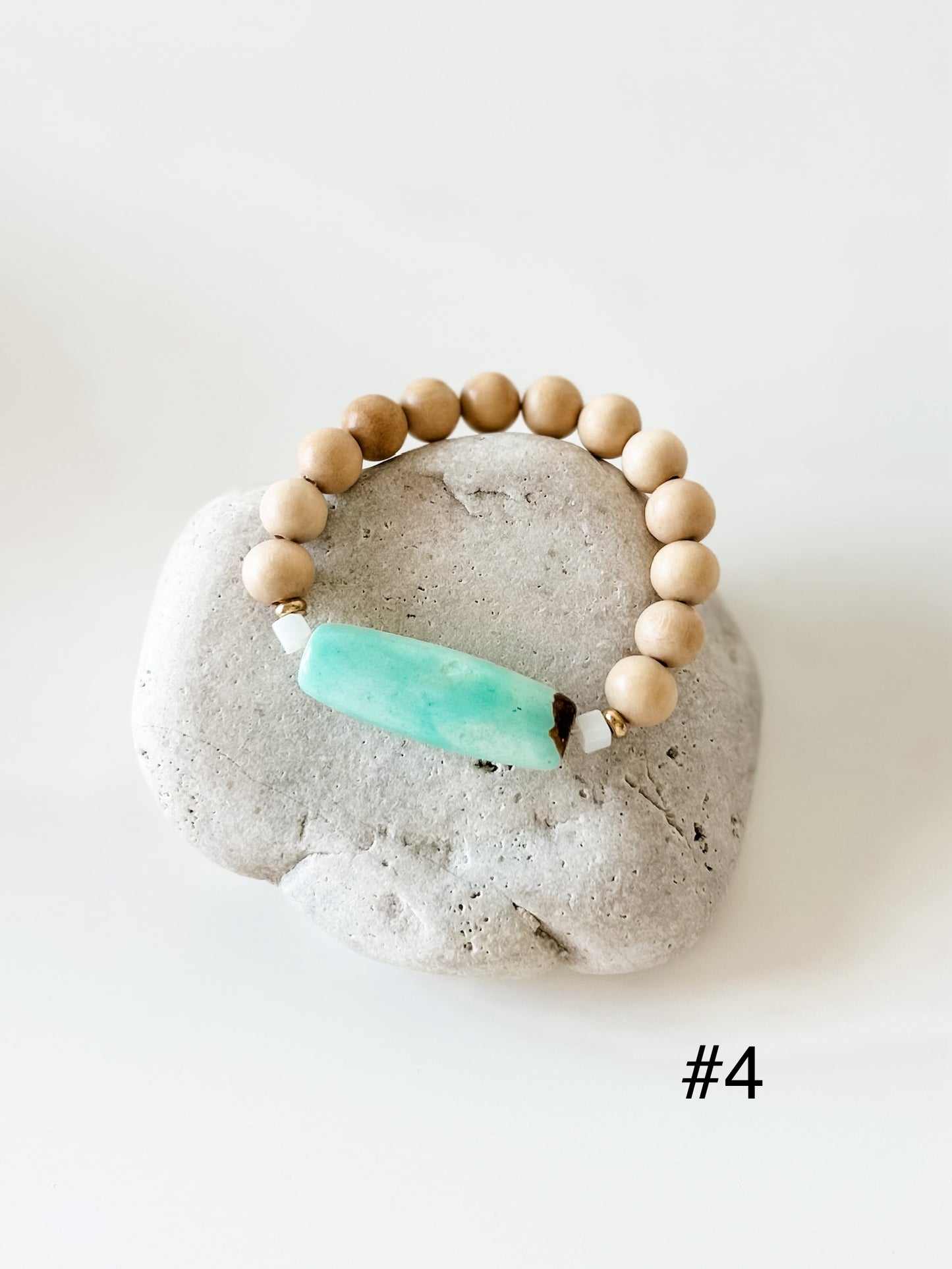 Agate Barrel Bead Bracelet