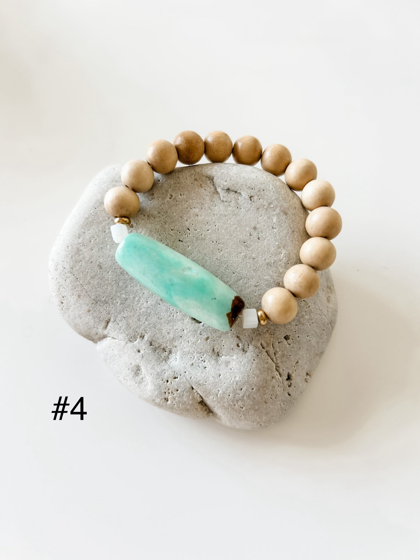 Agate Barrel Bead Bracelet