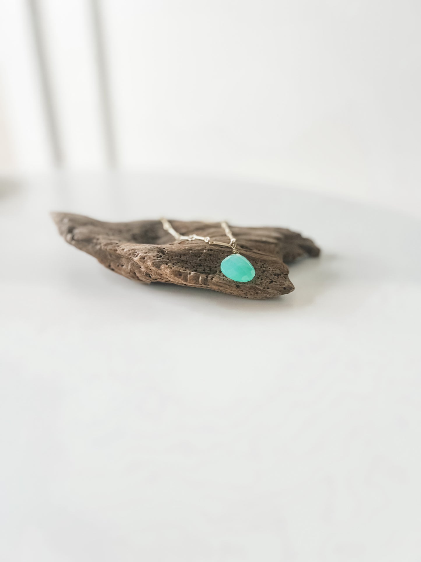 Aqua Chalcedony and Gold Necklace