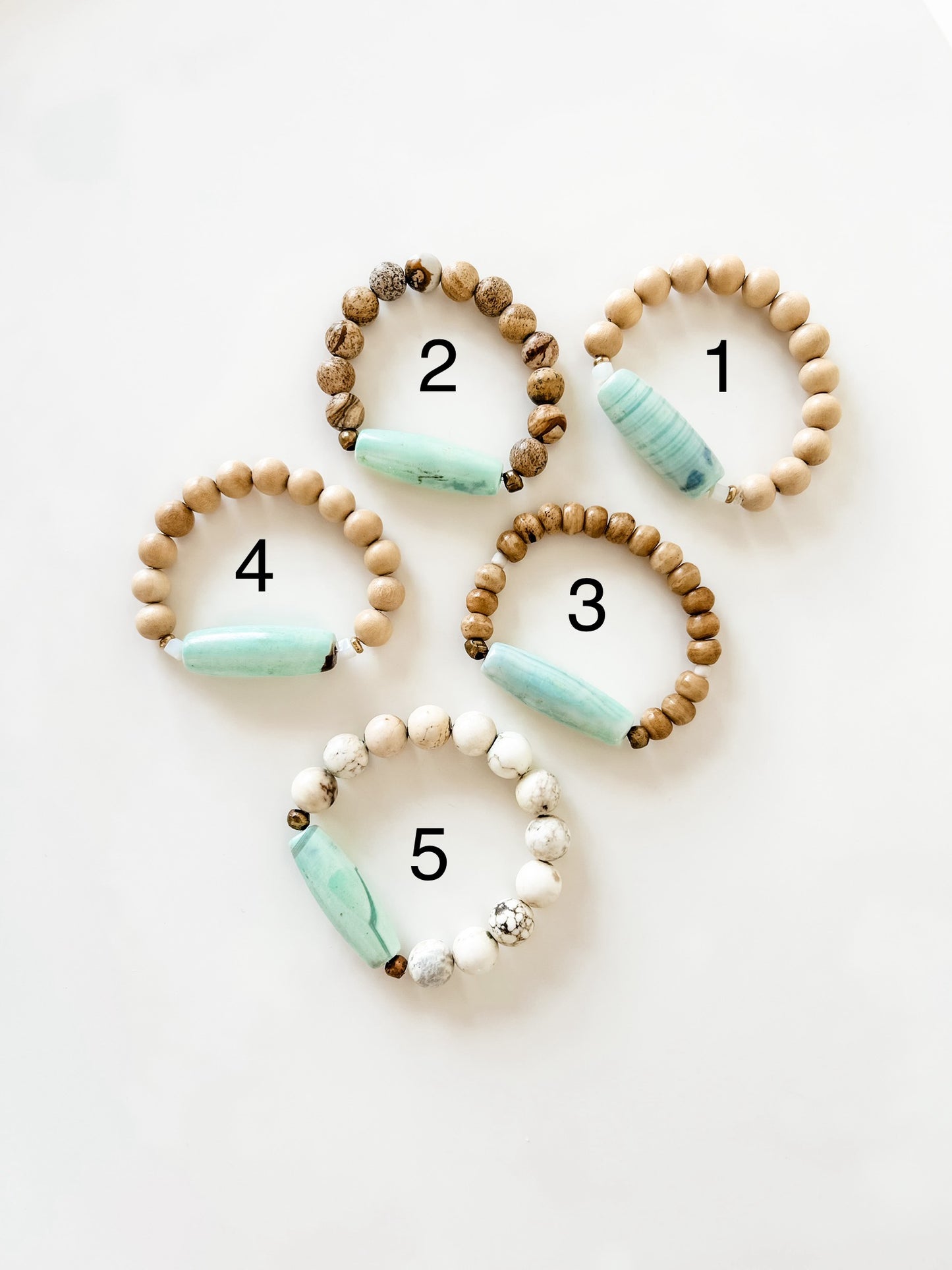 Agate Barrel Bead Bracelet