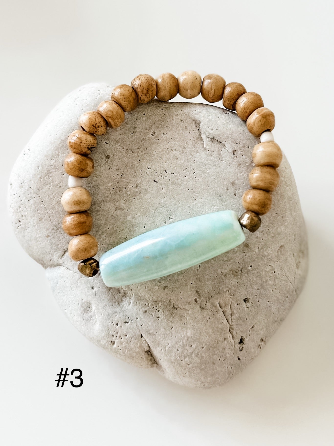 Agate Barrel Bead Bracelet
