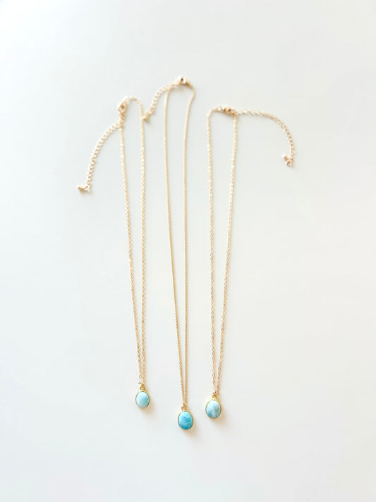 Blue Opal Gold Necklace