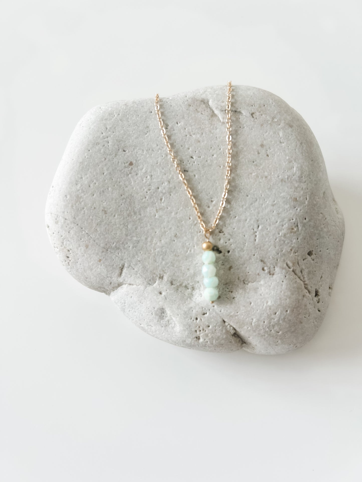 Faceted Blue Opal and Gold Drop Necklace