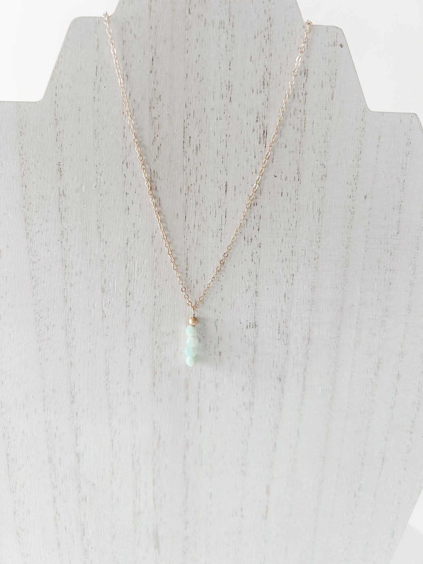 Faceted Blue Opal and Gold Drop Necklace