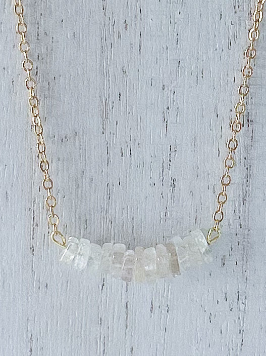 Crystal Bar and Gold Necklace