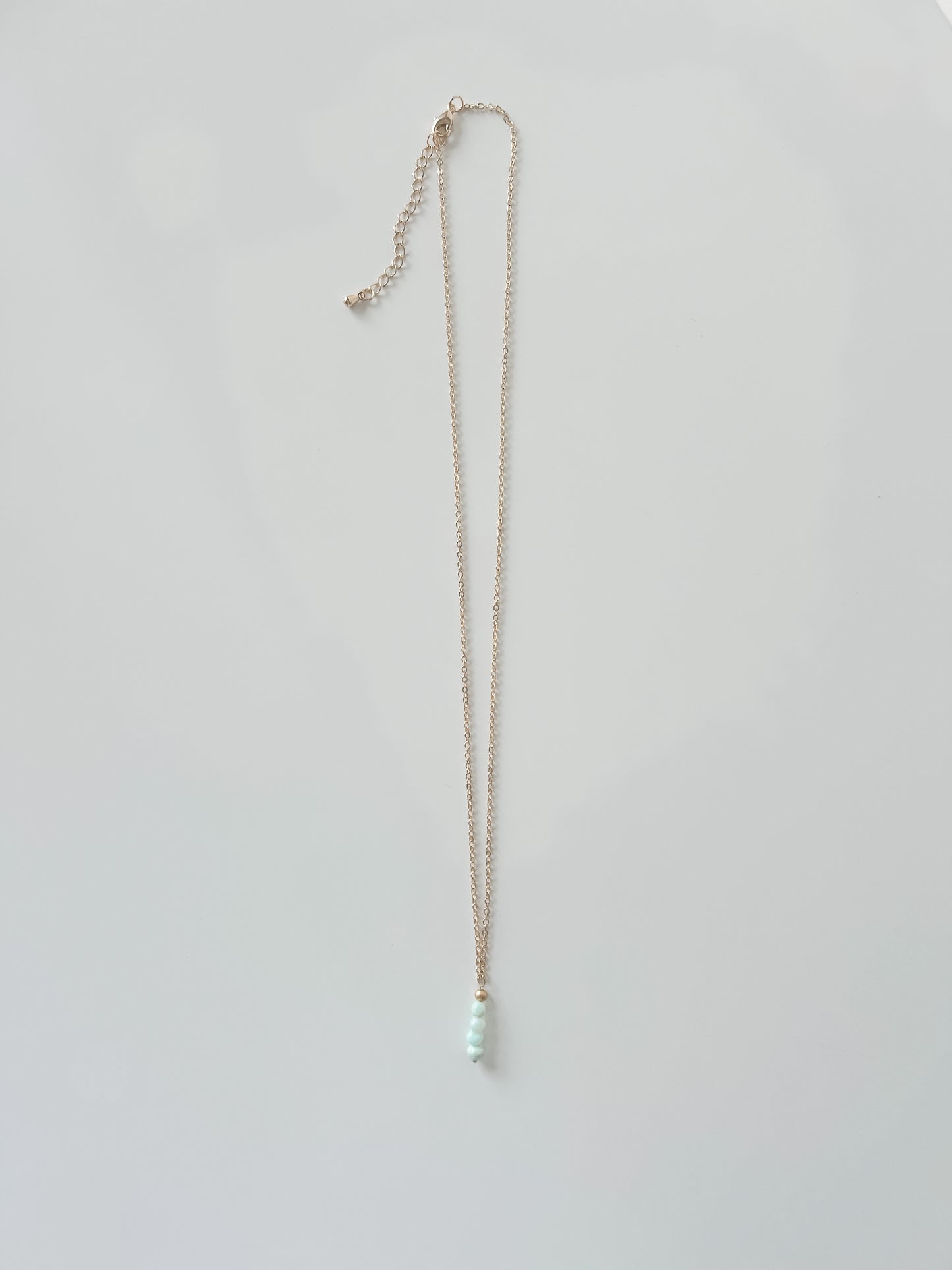 Faceted Blue Opal and Gold Drop Necklace
