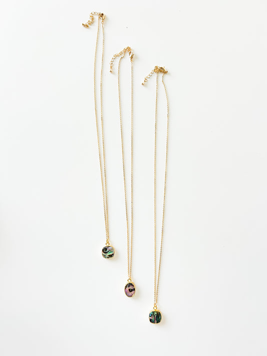 Abalone Shell Gold Necklace