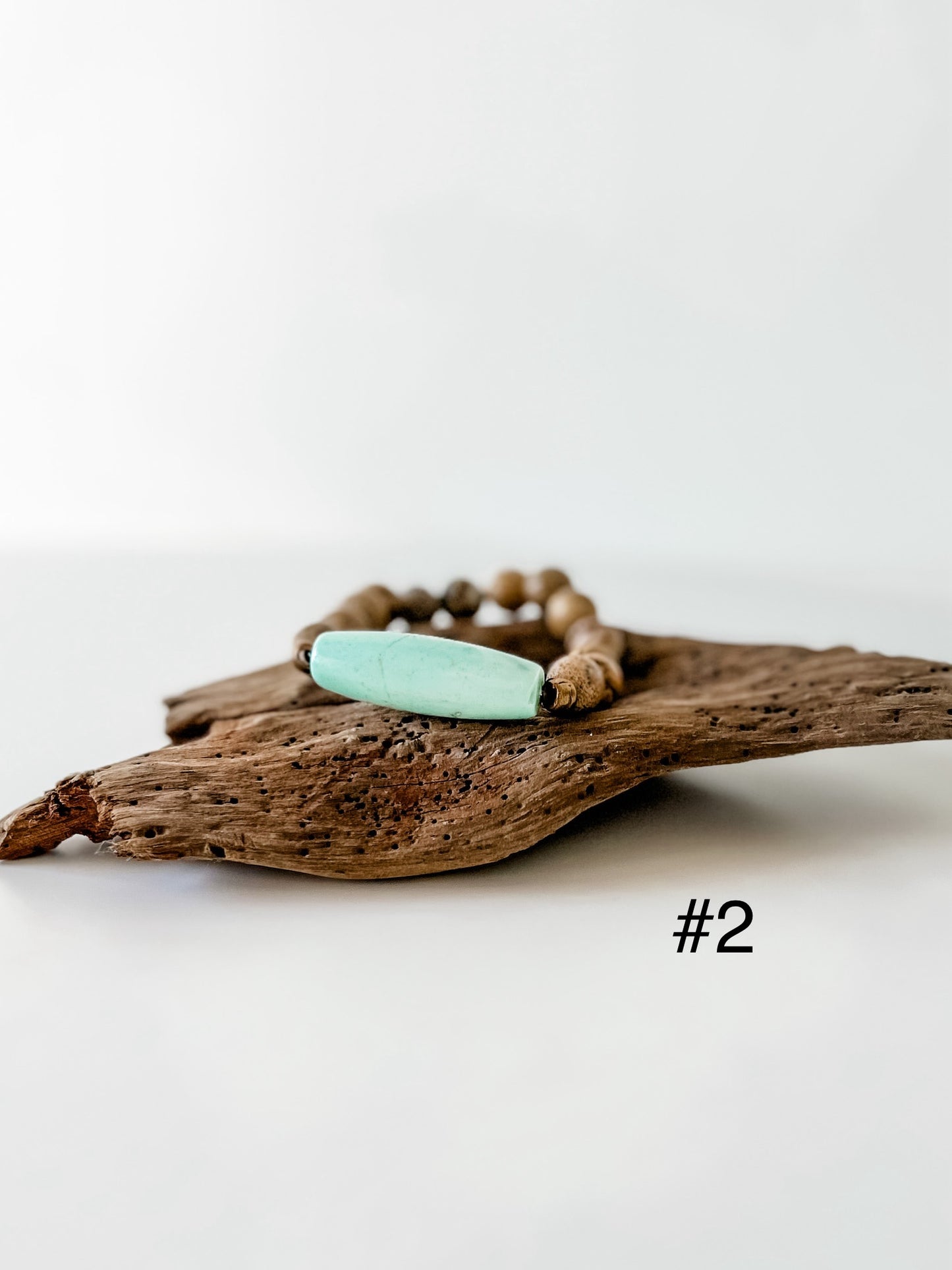 Agate Barrel Bead Bracelet
