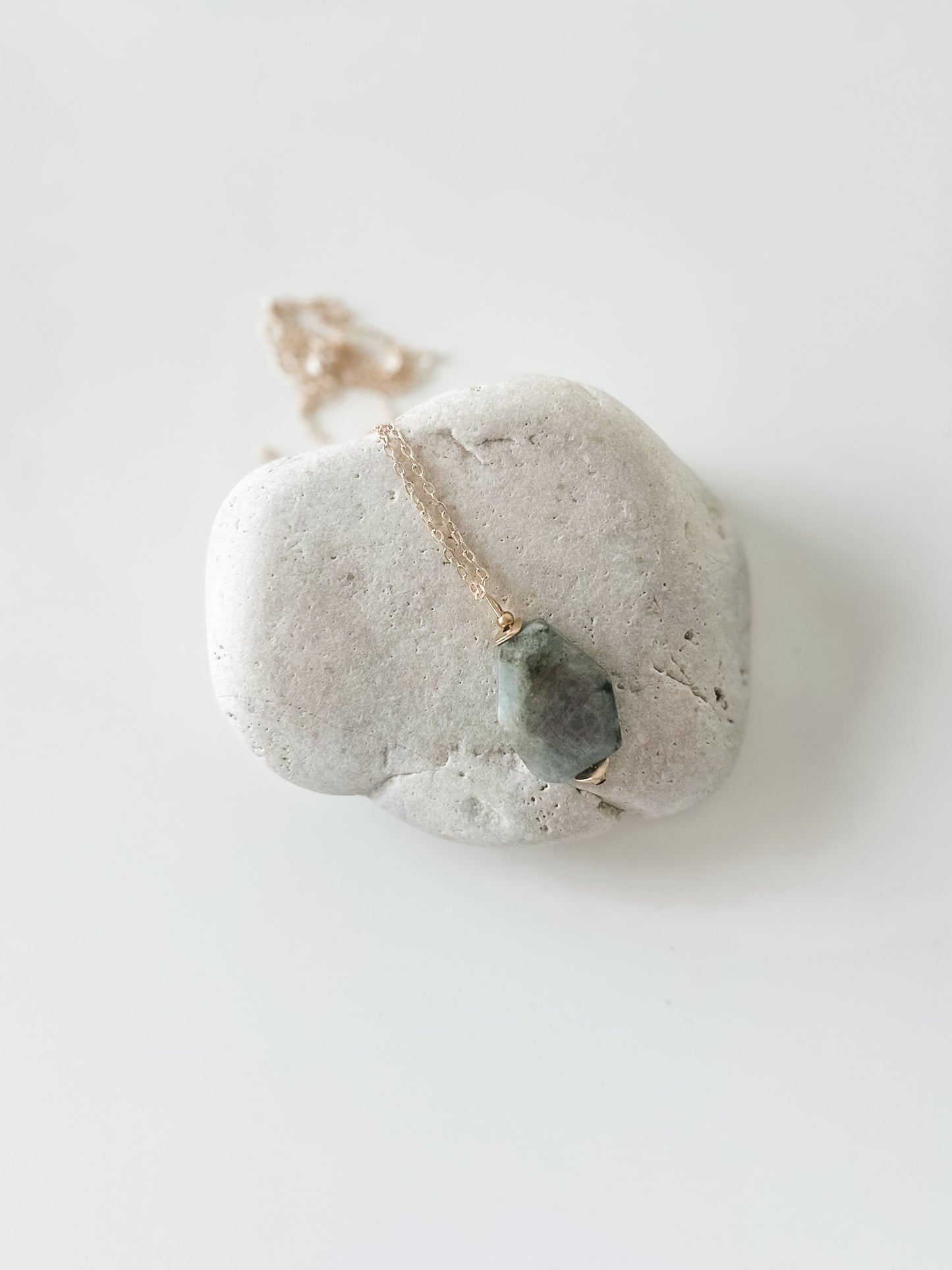 Labradorite Pendant Gold Necklace