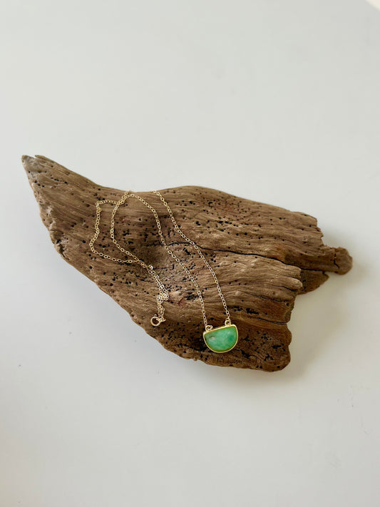 Gold-edged Faceted Australian Jade Necklace