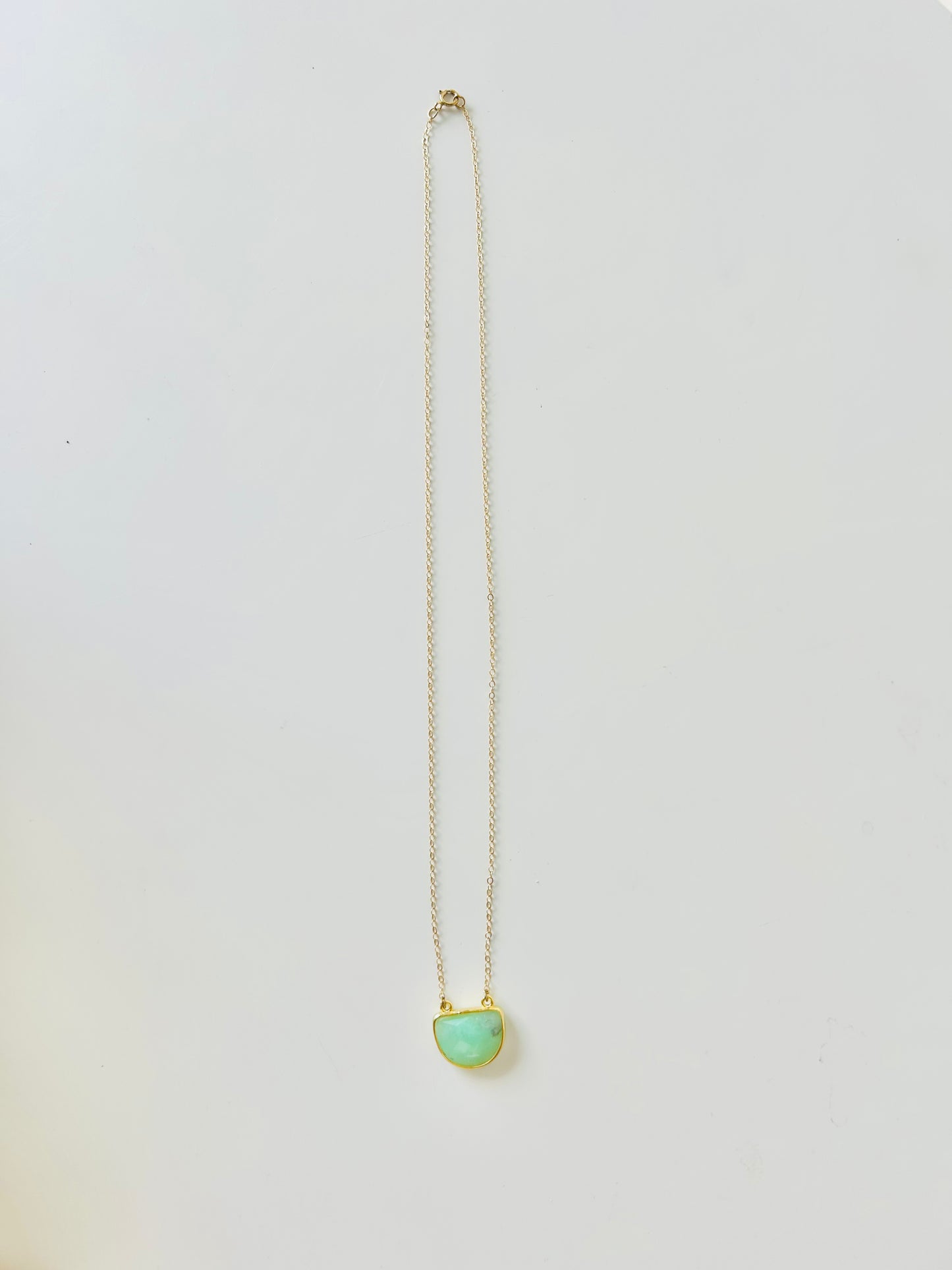 Gold-edged Faceted Australian Jade Necklace