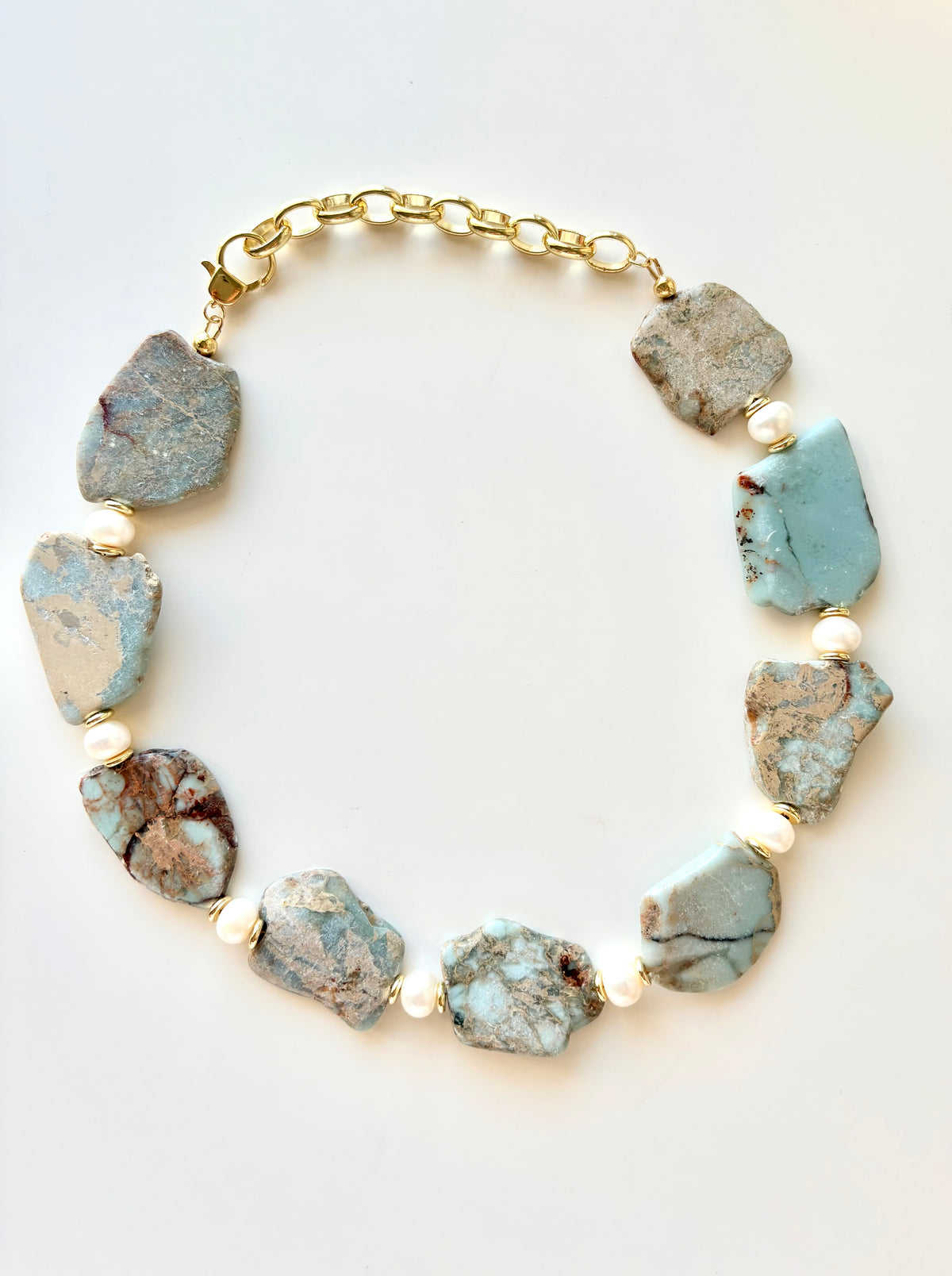 Tidal Stone | Natural Gemstone & Pearl Necklace