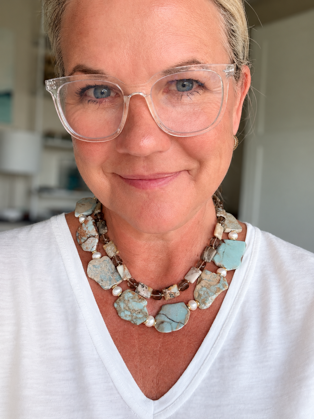 Tidal Stone | Natural Gemstone & Pearl Necklace