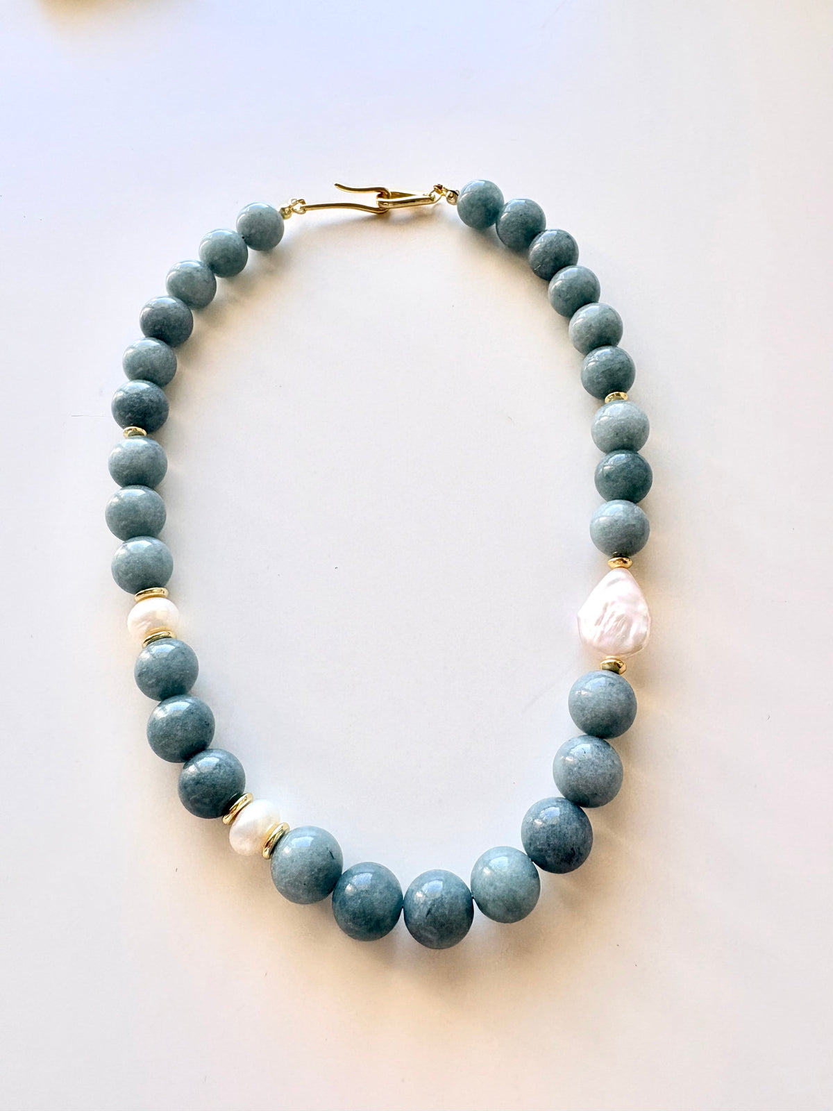 Stillwater | Aquamarine & Freshwater Pearl Necklace