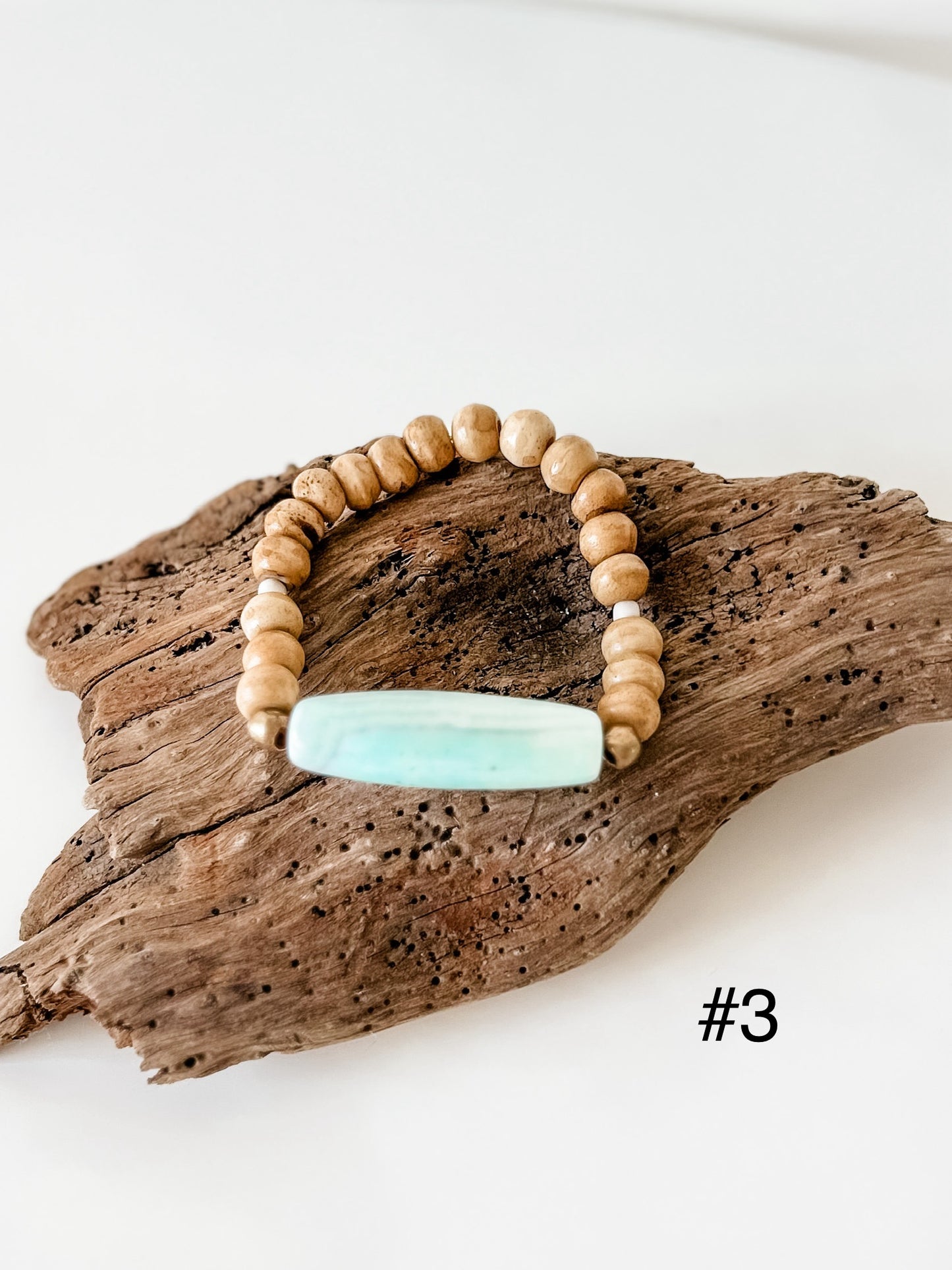 Agate Barrel Bead Bracelet