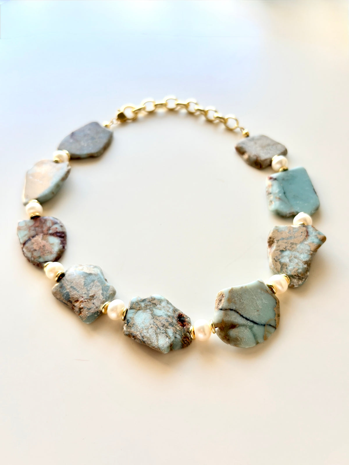Tidal Stone | Natural Gemstone & Pearl Necklace
