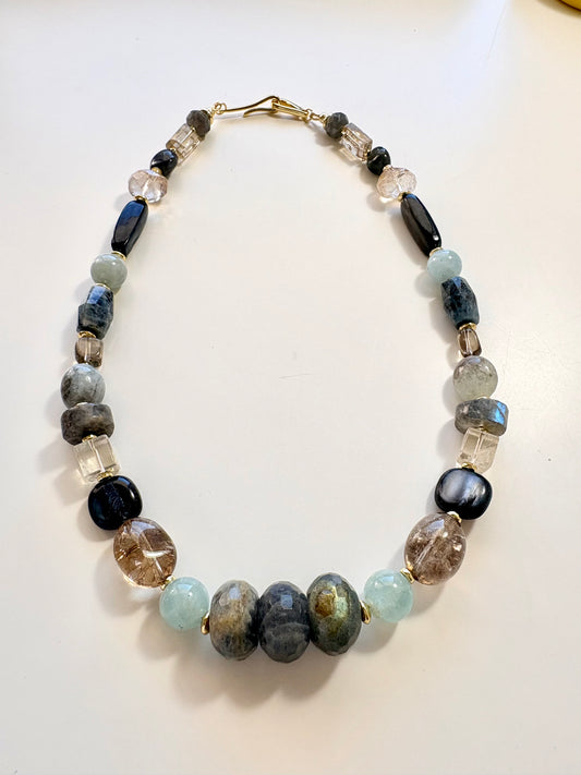 Coastal Haze | Labradorite & Mixed Gemstone Necklace