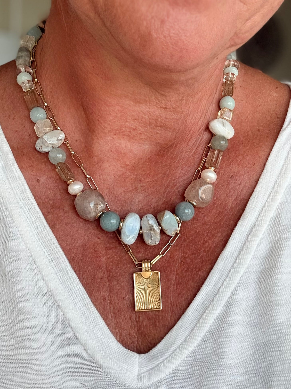 Quiet Tide | Mixed Gemstone Necklace