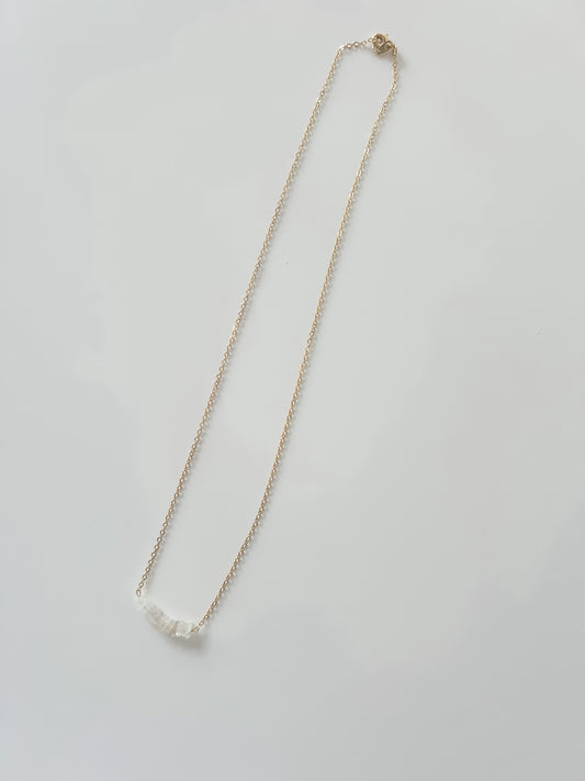 Crystal Bar and Gold Necklace