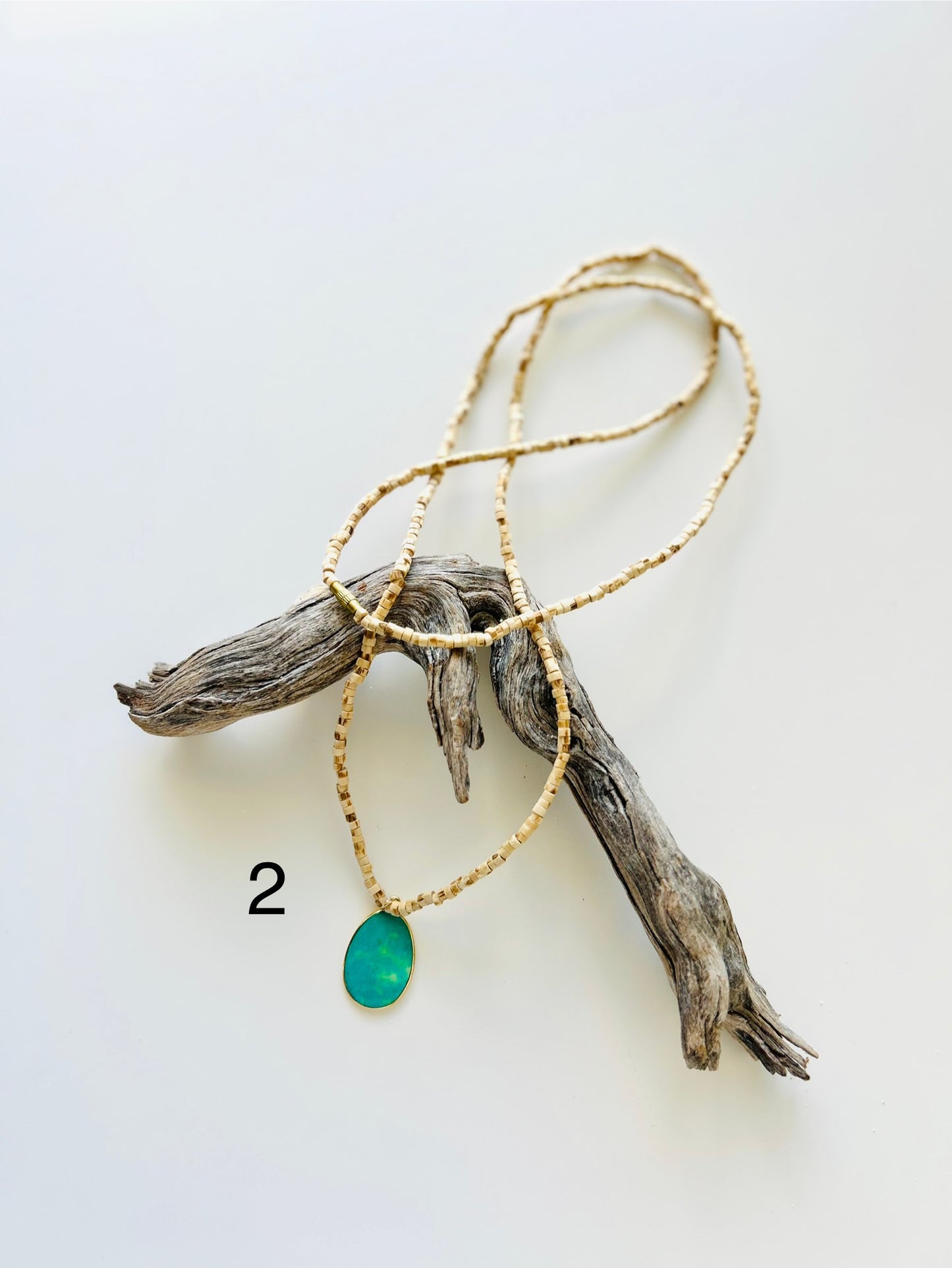 Cocoa Bead and Turquoise Necklace