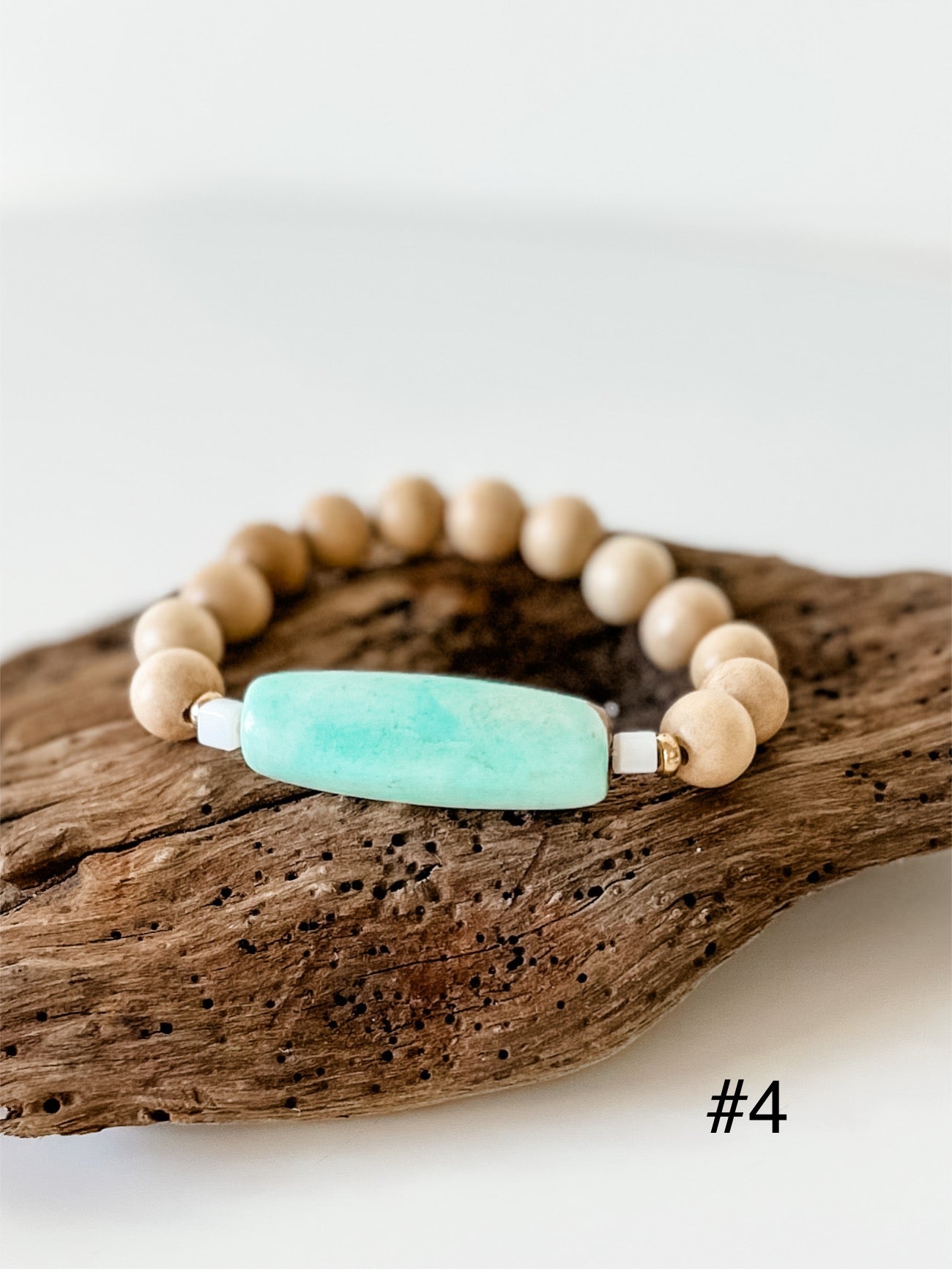 Agate Barrel Bead Bracelet