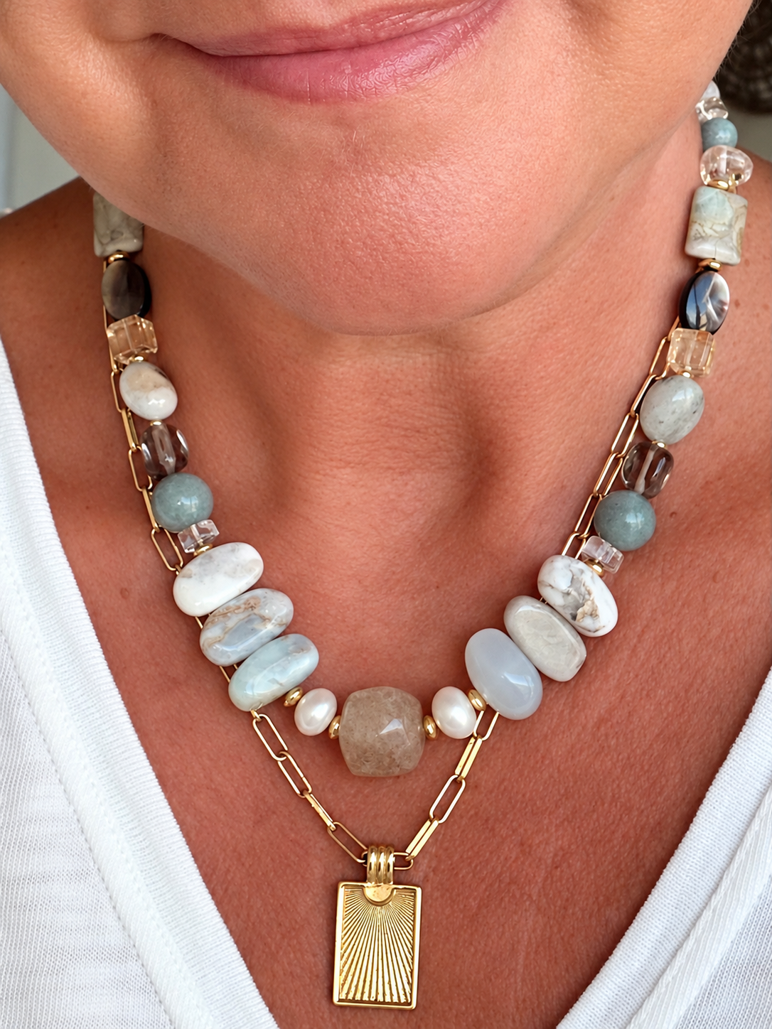 Sea Mist | Mixed Gemstone Necklace