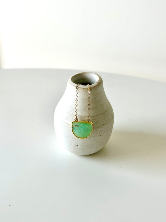 Gold-edged Faceted Australian Jade Necklace